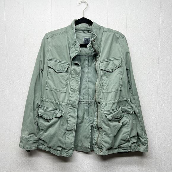Gap Utility Full Zip Button Down Jacket Womens Small Outdoor Travel Workwear - Picture 1 of 11